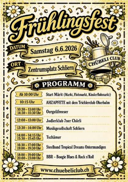 Porgramm Frühlingsfest Schliern 2026